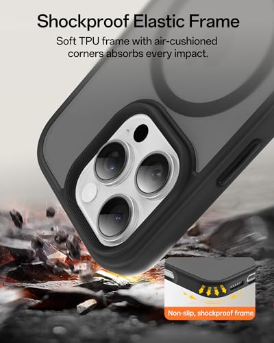 Image of UNBREAKcable For iPhone 16 Pro Max Case for MagSafe, Full Camera Protection, Built-in Magnetic Ring, Shockproof, Scratch-Resistant, Translucent Matte Mobile Phone Case for iPhone 16 Pro Max 6.9 Inches