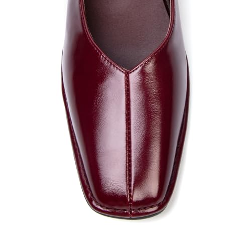 Image of Lace up Ballet Flats Women Square Toe Mary Jane Flats Bow Slip On Comfortable Ballerina Shoes