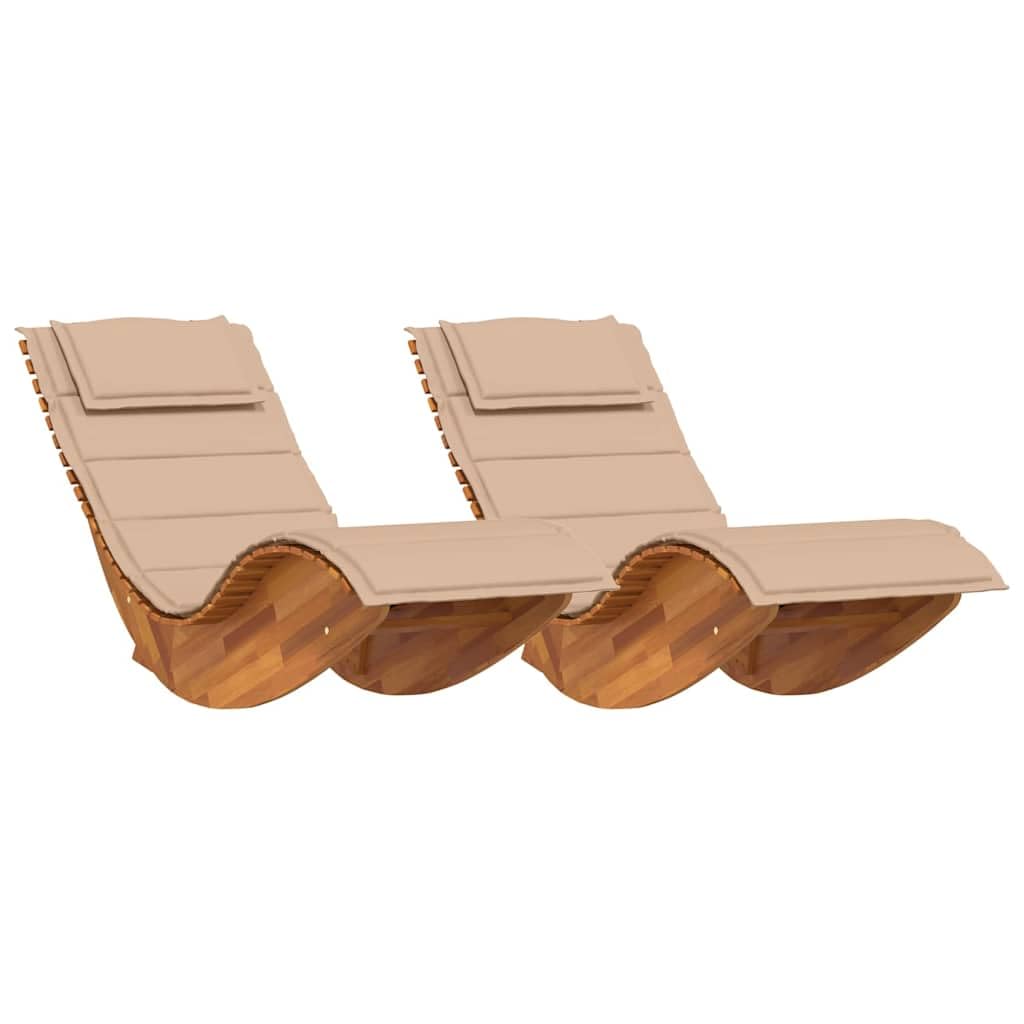Festnight Sonnenliege Schaukelliege Gartenliege Holz Schwungliege Massivholz Akazie Gartenliege Holz Wetterfest bis 110 kg Garten Liegestuhl Relaxliege Outdoor