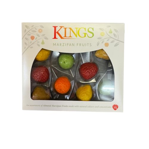 Marzipan Fruit Sweets - Parrs Marzipan Fruits Gift Box 150g with thank you sticker - Adults and Kids Fruity Treats - Christmas Stocking Filler - Sweets hamper