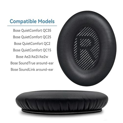 YISH Vervangende Oorkussens voor Bose QuietComfort 35: Proteïneleren Hoofdtelefoon met Traagschuim | Vervangende Pads voor Bose QC35, QC35 II, QC45, Ae2, Ae2i, Ae2w - Afbeelding 3