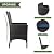 Kurapika 5-Piece Patio Furniture Outdoor Dining Set, Wicker Rattan Patio Dining Table and Chairs Set, Square Tempered Glass Tabletop with 4 Chair Set, Navy Blue