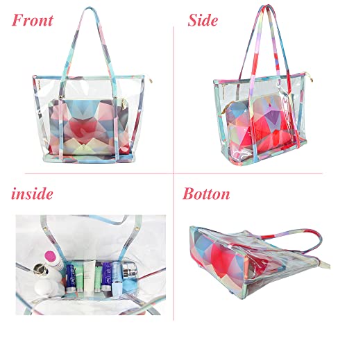 Micom Clear Purse Pvc Transparent Bag Work Handbags For Women Girls (Pink) #TOP3