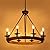 Wellmet 8 Lights Farmhouse Iron Chandeliers for Dining Rooms 28 inch, Wagon Wheel Chandelier Candle Style, Rustic Hanging Ceiling Light Fixture Bedroom Living Room Foyer Hallway, Faux Wood Finish