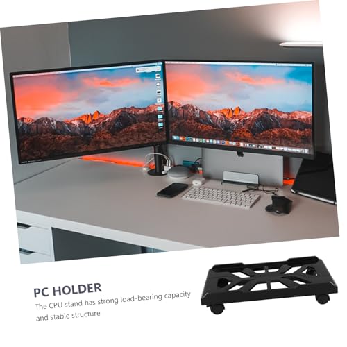 Ordinateur tour support roulettes GALPADA noir bureau unité centrale tapis sol PC