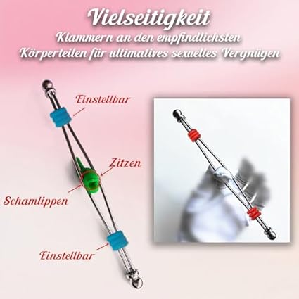 Metal Pezón Pinzas 2 Pcs Pezón Pinzas SM Erótico Ajustable Pezón Pinzas Clítoris Pezón Masaje Masturbación Bdsms Juguetes Extreme para Fetiche Hombres Mujeres Parejas Esclavo (rojo + azul)