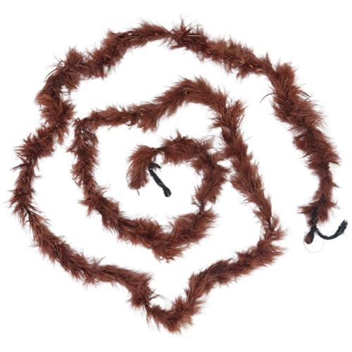 GORGECRAFT 1.8 m X 45mm Flauschige Marabu Federboas Truthahnfederbesatz Kokosnussbraun Chandelle Damenkostüm Ankleidezubehör Für Kleidung Basteln...