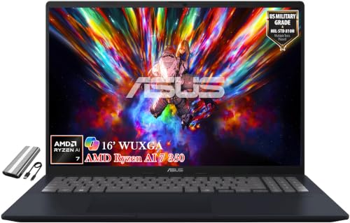 Image of ASUS Vivobook 16'' Business Laptop, AMD Ryzen AI 7 350, WUXGA, 16GB DDR5, FHD Webcam, Wi-Fi 6, Windows11 Home (16GB RAM | 1TB SSD)