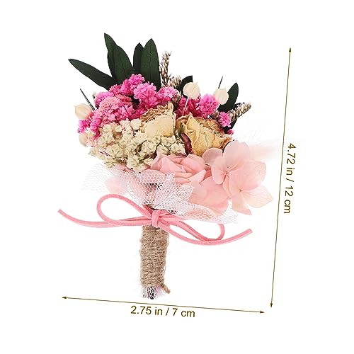 Boutonniere mini flor seca para bodas decorativa miniatura 7