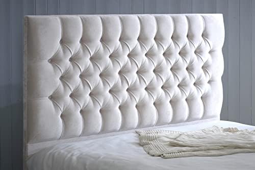 luxisleepltd Colchester 20/26/30 inches Headboard in Plush Velvet 3FT 4FT 4FT6 5FT,6FT with matching button (GT Grey, 4ft-30''Tall)