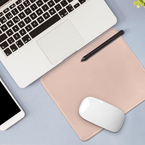 Image of FROGIGO Mouse Pad with Stitched Edges - Solid Color Mousepad for Women, 9.25 x 7.75 inch Washable Square Desk Pad, Non-Slip Rubber Base, Office Home Laptop Accessories - Sakura Pink