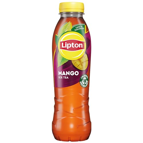 Lipton​ Mango​ Bottled Ice Tea​ 500ml (Pack of 12), low calorie​ soft drink​, 100% black tea extract