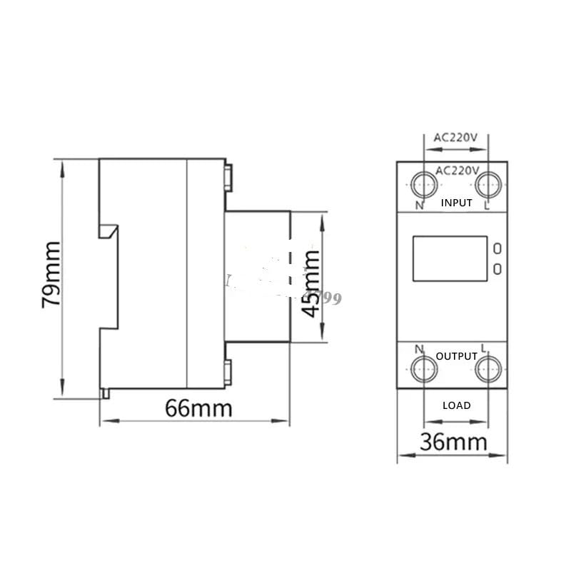 1pc OUVR-3 1P N 40A Digital Display Self-Reset Overvoltage Protector Circuit Breaker Protection Switch Rated Voltage AC230v