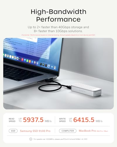 Image of Satechi DotDisk 80Gbps M.2 NVMe SSD Enclosure, High-Speed Aluminum Enclosure with Ultra-Fast Data Transfer, Active Cooling Design for Modern Workspaces, Silver