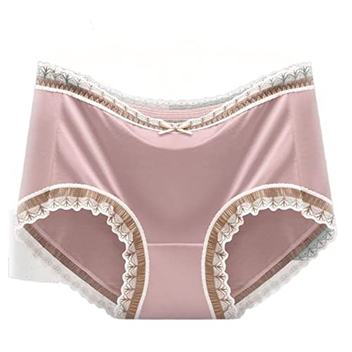 Briefs en soie de glace pour femmes - Lot de 3 culottes taille moyenne rose m