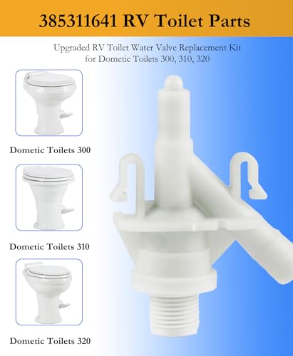 Image of Upgraded RV Toilet Valve Replacement Kit for Dometic Toilets 300 /310 /320 | Sealand Toilet Water Valve, RV Toilet Parts 385311641, Freeze-Resistance and Leakage-Resistant, for Camper Pedal-Flush Toilet