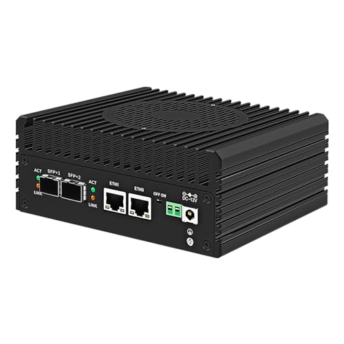 Image of Firewall Mini PC 2x10G SFP+ Ports,Alder Lake i3-N305(8C /8T,up to 3.8GHz) 2X i226-V 2.5GbE Mini Soft Router,SODIMM DDR5+M.2 NVMe SSD /2HDMI /USB2.0 /USB3.2Gen1 /Type-C Mini Desktop Computer