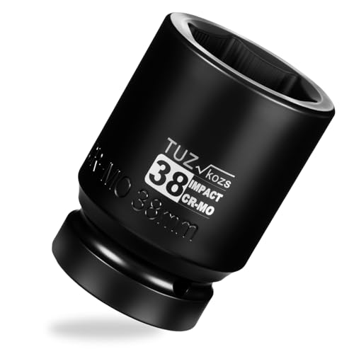 Image of 1 Inch Drive 38mm Deep Metric Impact Socket,CR-MO,6 Point Radius Corner Design,Square Chamfered Opening,Axle Nut Impact Grade Socket for Easy Removal