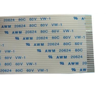 KALEA-INFORMATIQUE FPC flat flexible sheet 30 AWM wires, 1mm pitch, 200mm long, 31mm wide. Connectors on the same side of the FPC sheet