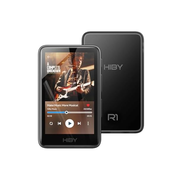 HiBy R1 HiFi MP3 Player with Bluetooth 5.1 Tidal Qobuz DSD PCM Lossless Music Player with Touchscreen/Hi Res Audio Certified/MSEB Tuning/2TB Expanded Memory