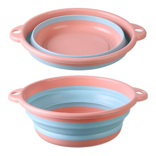 Image of Potency Collapsible Portable Wash Basin Dishpan Kitchen Dish Pans Washing Basin Foldable Strainer Wash and Drain Dish Tub Drainer for RV, Camping, Marine, BBQ.