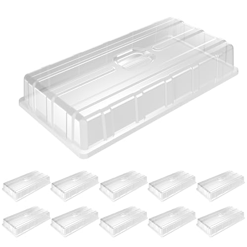 MIXC 10 Pack Humidity Dome 3.6 Extra Strength Clear Seed Starter Dome 1020 Tray Covers Humidifying and Insulating for Greenhouse Germination and Garden Growing