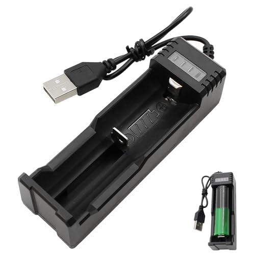 18650 Charger USB Fast Li-ion Battery Charger with LED Indicator for 18650 26650 14500 Universal Quick Charging for Vape Mod & Torches