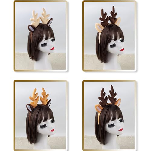 Christmas Reindeer Headband Adjustable Festive Hair Accessory Holiday Party Headpiece for Women and Kids4