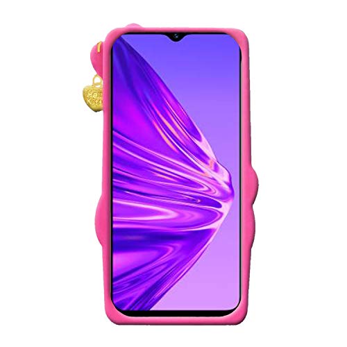 Image of Unirock Hello Kitty Back Case Cover for Realme 5S| 3D Cute Hello Kitty Case |Soft Silicone Rubber Back Cover with Pendant Kitty Cover for Realme 5S (Pink)