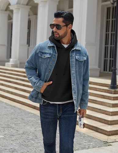 COOFANDY Men Cotton Fleece Hooded Sweatshirt Casual Long Sleeve Hoodies Pullover Fashion Drawstring Hoodie with Kanga Pocket4