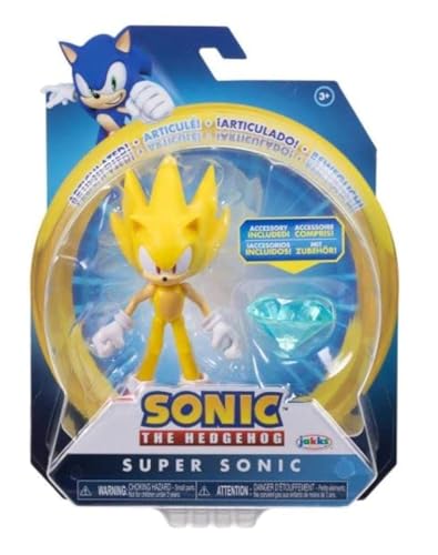 Sonic the Hedgehog - Colección de figuras de acción articuladas de 10,2 cm, figura a elección, Super Sonic