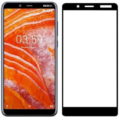 Image of DD SON Tempered Glass Screen Protector Compatible for Nokia 3.1 Plus HD Glass with Edge to Edge Coverage and Easy Installation kit,Black