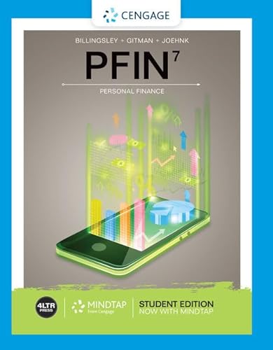 Compare Textbook Prices for Bundle: PFIN + MindTap, 1 term Printed Access Card MindTap Course List 7 Edition ISBN 9780357033609 by Billingsley, Randall,Gitman, Lawrence,Joehnk, Michael