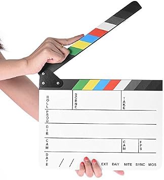 Movie Directors Clapboard, Hollywood Film Slate Clapper Board | 9.6 x 11.7 In Clapboard for Film, Movie Clapboard Cut Action Scene Prop for Filming, Photography and Video Shooting