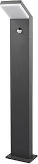 Arcchio LED Außenleuchte Yolena mit Bewegungsmelder (spritzwassergeschützt (Modern) in Schwarz aus Aluminium (1 flammig,) - Wegeleuchte Pollerleuchte Wegelampe Sockelleuchte