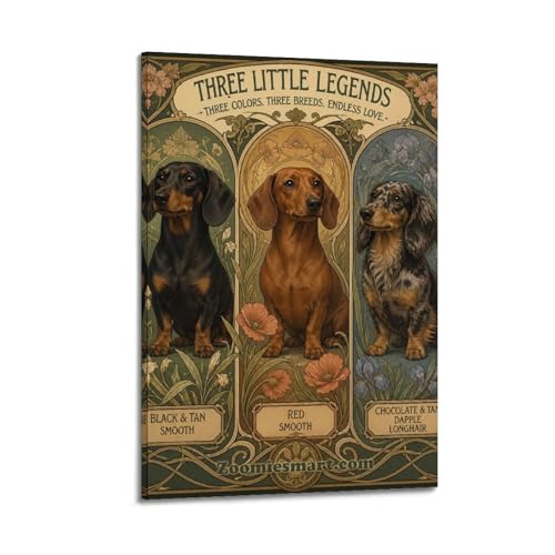 Impression d'art vintage teckel 20x30 cm affiche de salon