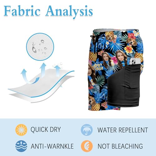 Custom Mens Swim Trunks with Face Personalized Funny Hawaiian Swim Shorts with Photo Beach Board Shorts Gift for Men4