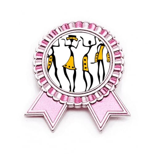 Broche en forme de totems noirs rose pour accessoiriser une tenue de soirée