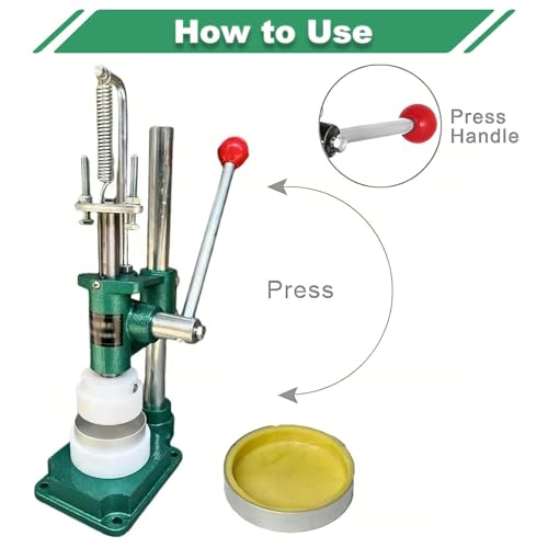 Prensa manual para tartas, galletas y postres, palanca ergonómica, base de hierro fundido de grado alimenticio, molde antiadherente para cortezas uniformes en tiendas caseras de repostería y postres