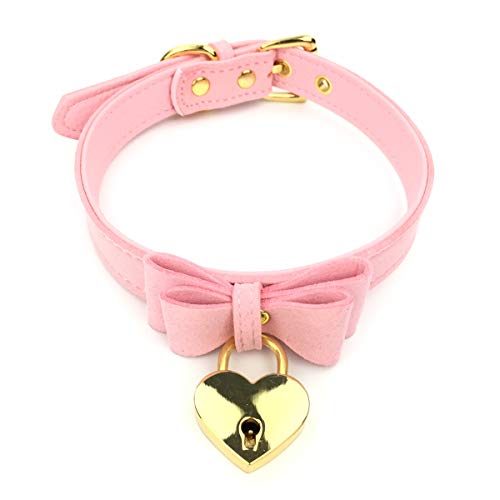 Bell Choker Collar Necklace Lolita Heart Padlock Bow Collar Cat Kitty Velvet Necklace