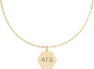 Alpha Gamma Delta Paperclip Necklace — AGD 18K Gold Plated Sorority Gifts Necklace, Long-Lasting Alpha Gamma Delta Gifts for Women