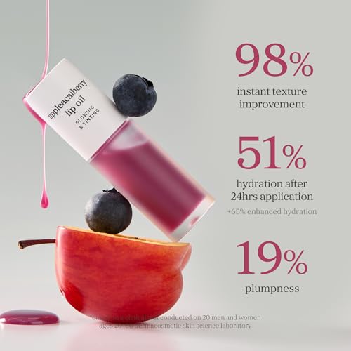Image of NOONI Korean Lip Oil - Appleacaiberry | Long-Lasting, Moisturizing, Plumping, Revitalizing for Dry Lips, Waterproof, No Peel Off, Korean Tint, Hydrating Lip Stain, Nourishing Crystal Clear, 0.12 FL Oz