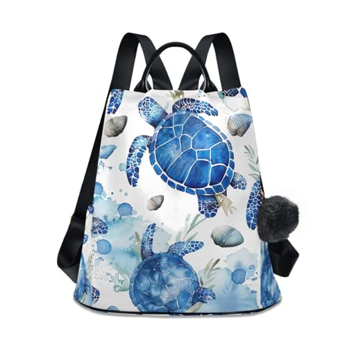 Mochila viaje antirrobo mujer azul acuarela evita robos en metro
