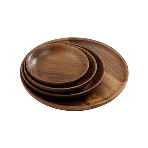 OFFSCH 1 PC Round Wood Plate Snack Plate Round Tray Tableware Organizer Fruit Tray Appetizer Serving Tray Japanese Sushi Plate Sushi Serving Plate Bandejas para Comida re-usable