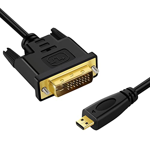 Twozoh Micro HDMI auf DVI Kabel, Micro HDMI 1.4 auf DVI 24+1 Pin Stecker auf Stecker, unterst&uuml;tzt 1080P Full HD (1m)