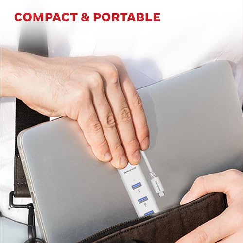 Image of Honeywell Momentum Type C to 4xUSB 3.0 Hub, Super-Fast Transmission Speed 5GBPS, Max Current 900mA per Port, Universally Compatible with All Type C- MacBook, Laptop, PC, Printer, Mobiles, Keyboard