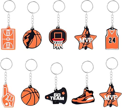 MJFENDAI 10 Pcs Basketball Schlüsselanhänger, Mini Schlüssel Anhänger Basket Ball, Basketball Key Chain für Rucksäcke Party Kinder Geburtstag Weihnachten Gastgeschenk MJFENDAI 10 Pcs Basketball Schlüsselanhänger, Mini Schlüssel Anhänger Basket Ball, Basketball Key Chain für Rucksäcke Party Kinder Geburtstag Weihnachten Gastgeschenk