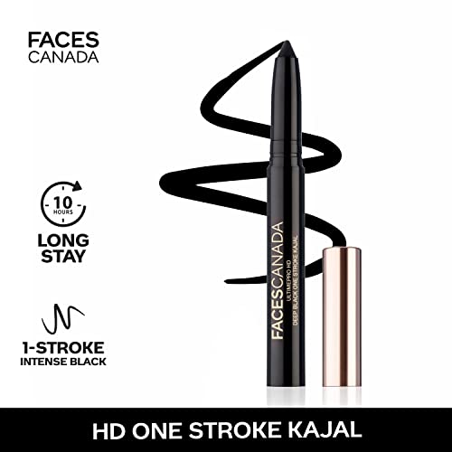 FACESCANADA Ultime Pro Hd Deep Black One Stroke Matte Kajal, 1.4G|Smooth Lightweight Intense Black Hd Finish|10Hr Longstay|Rice Bran Wax|Castor... - Image 2