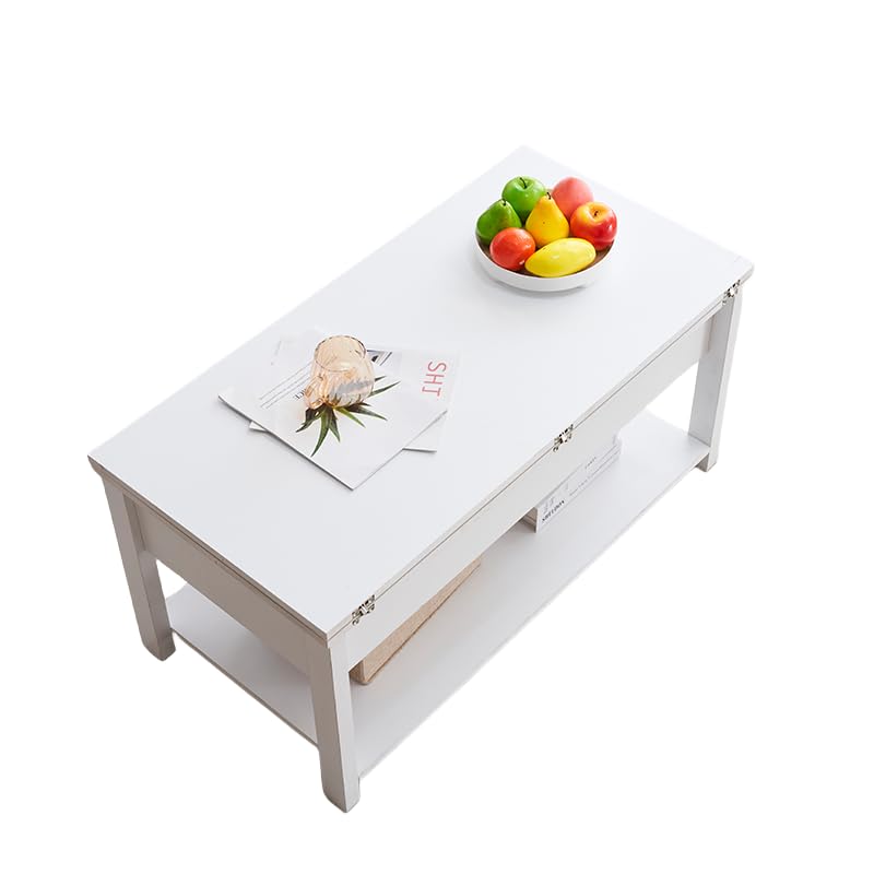 Amazon.co.jp: 昇降式ローテーブル 収納付き 天板2倍展開可能 高さ調整