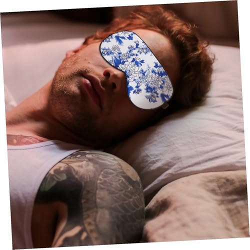 ノーブランド品 シルク製可能なアイマスク 花柄プリント真?睡眠遮光マスク 軽量柔らかい通気性 女性向け旅行用快眠ナップ用